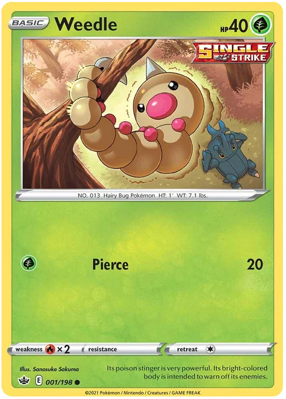 001/198 Weedle (Chilling Reign) Pokémon card (English)