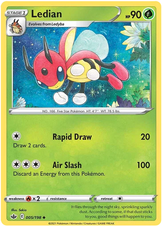 005/198 Ledian (Chilling Reign) Pokémon Card (English)