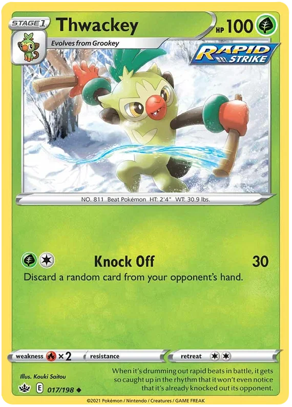 017/198 Thwackey (Chilling Reign) Pokémon card (English)
