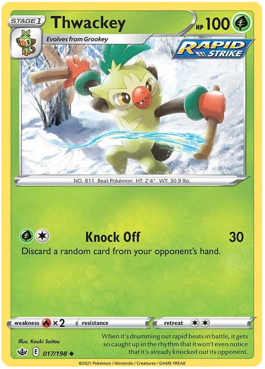017/198 Thwackey (Chilling Reign) Pokémon card (English)