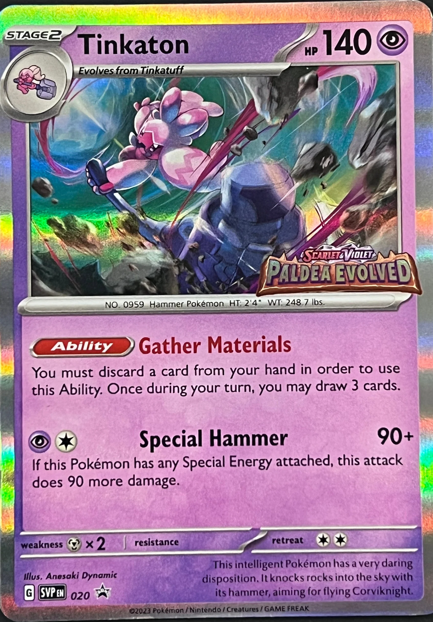 SVP 020 Tinkaton (Holo) (Paldea Evolved Prerelease black star Promo) - Paldea Evolved - Pokémon card (English)