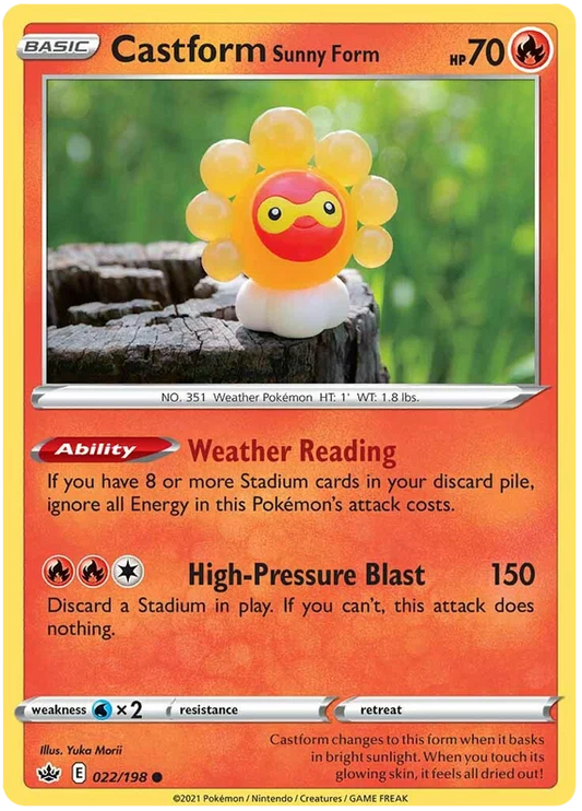 022/198 Castform (Sunny Form) (Chilling Reign) Pokémon card (English)