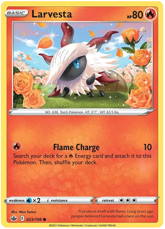023/198 Larvesta (Chilling Reign) Pokémon card (English)