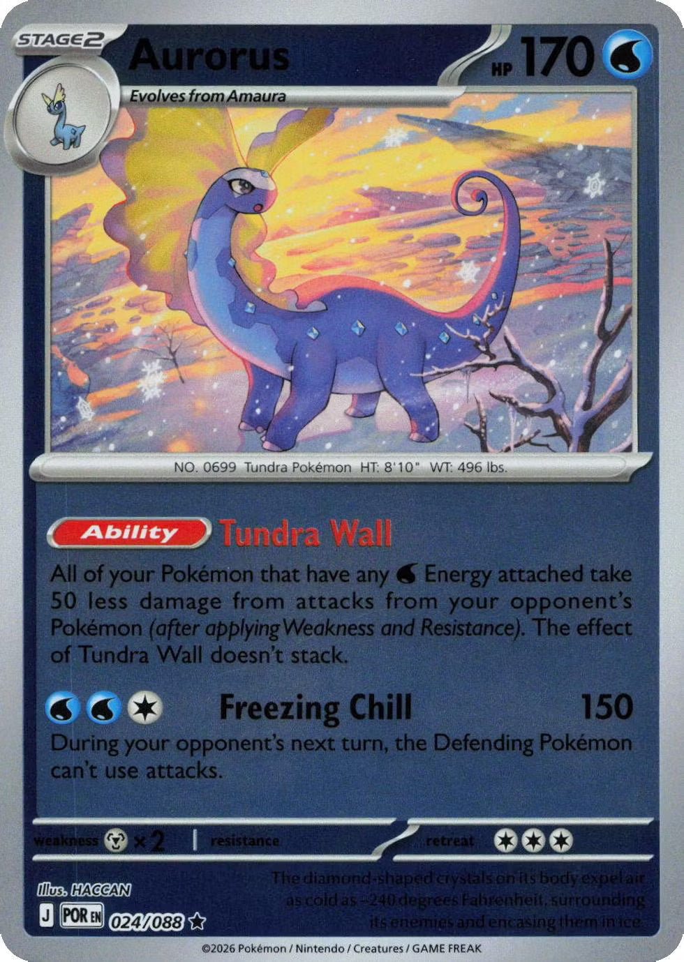 024/088 Aurorus (Rare Reverse Holo) (Perfect Order) Pokémon card (English)