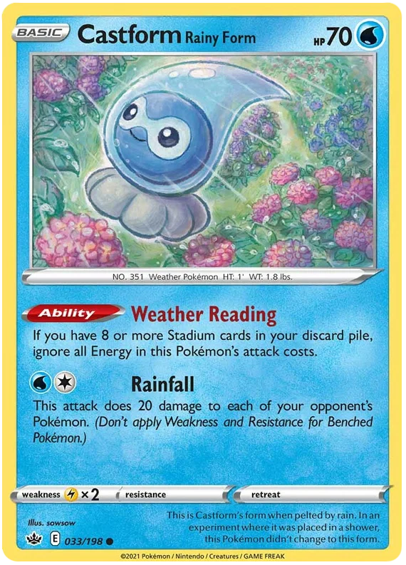033/198 Castform (Rainy Form) (Chilling Reign) Pokémon card (English)