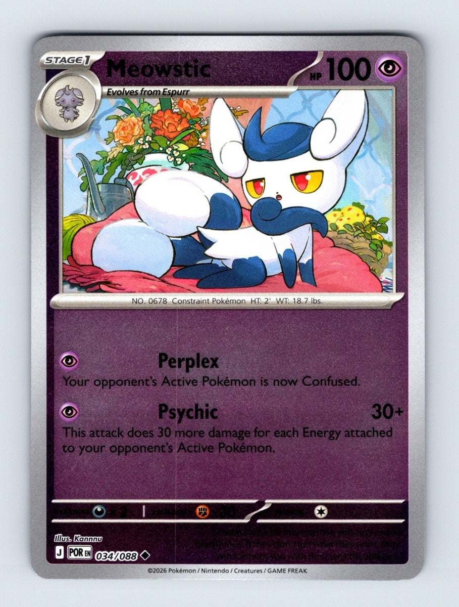 034/088 Meowstic (Reverse Holo) (Perfect Order) Pokémon card (English)
