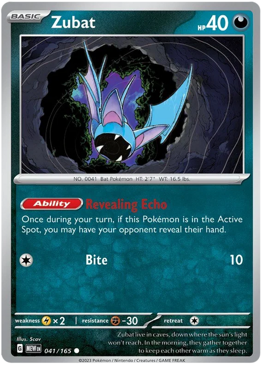 041/165 Zubat - Pokémon 151 - Pokémon card (English)