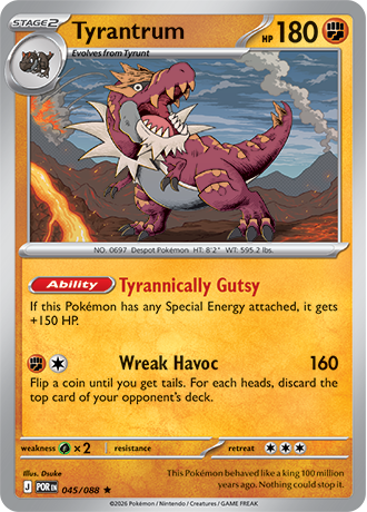045/088 Tyrantrum (Rare/Holo) (Perfect Order) Pokémon card (English)