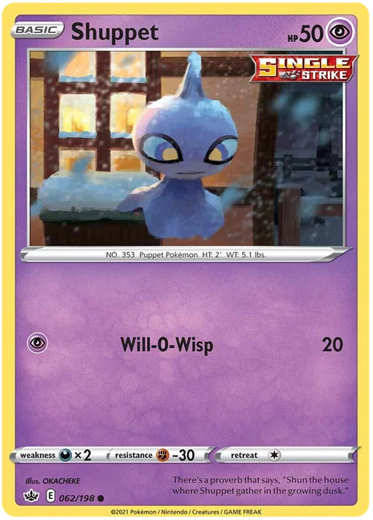 062/198 Shuppet (Chilling Reign) Pokémon card (English)