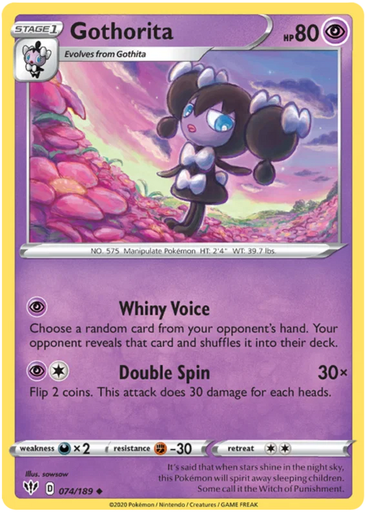 074/189 Gothorita (Darkness Ablaze) Pokemon card (English)