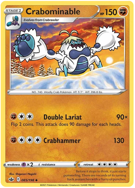 085/198 Crabominable (Chilling Reign) Pokémon card (English)