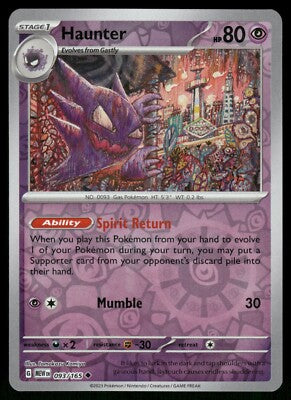 093/165 Haunter (Reverse Holo) - Pokémon 151 - Pokémon card (English)