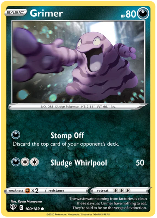 100/189 Grimer (Darkness Ablaze) Pokemon card (English)