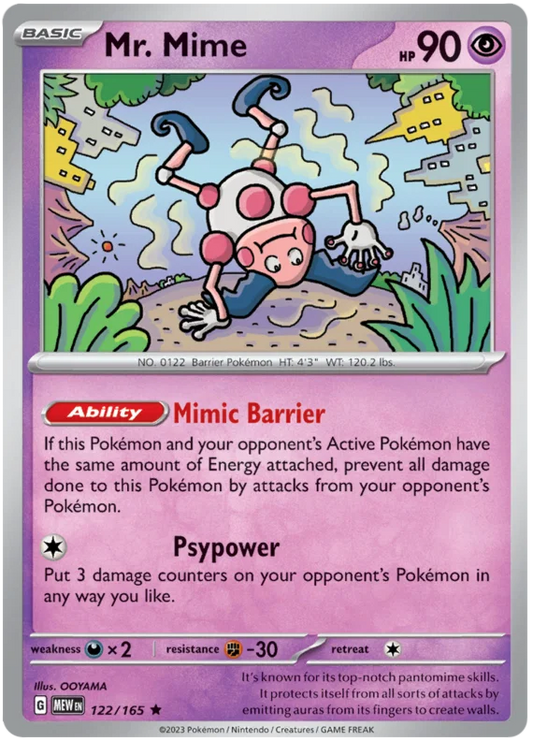 122/165 Mr. Mime (Rare/Holo) - Pokémon 151 - Pokémon card (English)