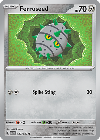127/182 Ferroseed / Basic / Common (Paradox Rift) English card