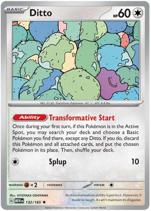 132/165 Ditto (Rare/Holo) (Pokémon 151) Pokémon card (English)