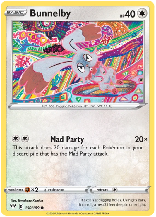 150/189 Bunnelby (Darkness Ablaze) Pokemon card (English)