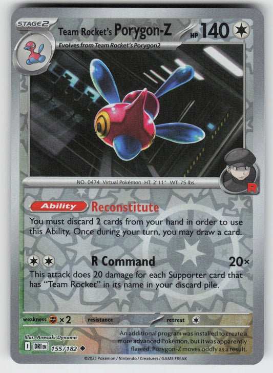 155/182 Team Rocket's Porygon-Z (Reverse Holo) - Destined Rivals - Pokemon card (English)