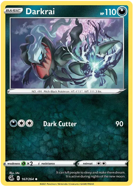 167/264 Darkrai (Fusion Strike) Pokemon card (English)