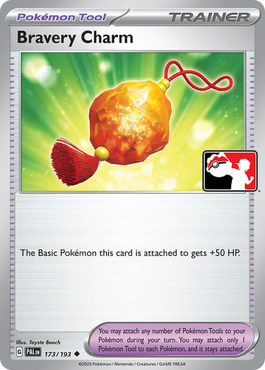 173/193 Bravery Charm (Play! Pokémon (Prize Pack Series 4 Stamped) - Paldea Evolved - Pokémon card (English)
