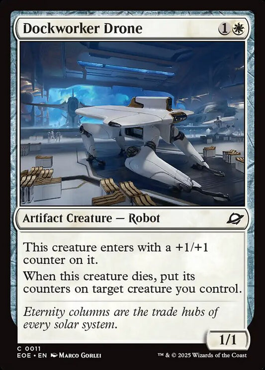 Magic the gathering (Plains) Dockworker Drone #0011 - Edge of Eternities - MTG Card (English) Common