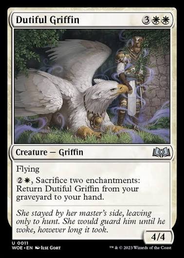 Magic the gathering (Plains) Dutiful Griffin #0011 - Wilds of Eldraine - MTG Card (English) Uncommon
