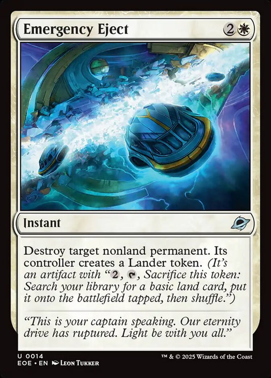 Magic the gathering (Plains) Emergency Eject #0014 - Edge of Eternities - MTG Card (English) Uncommon
