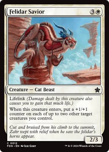 Magic the gathering (Plains) Felidar Savior #0012 - Foundations - MTG Card (English) Common