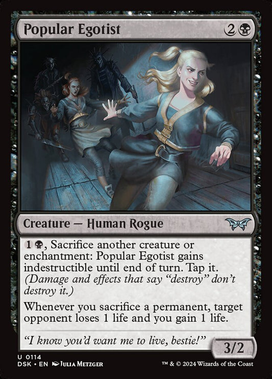 Magic the gathering (Swamp) Popular Egotist #0114 - Duskmourn: House of Horror - MTG Card (English) Uncommon